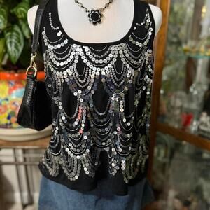 Y2k sequin almost famous tank